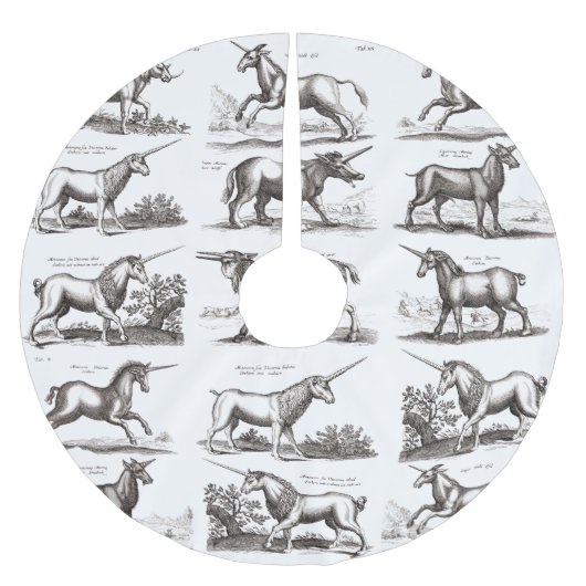 Klassische Einhorn Antike Mythische Magische Kreat Polyester Weihnachtsbaumdecke (Vorderseite)