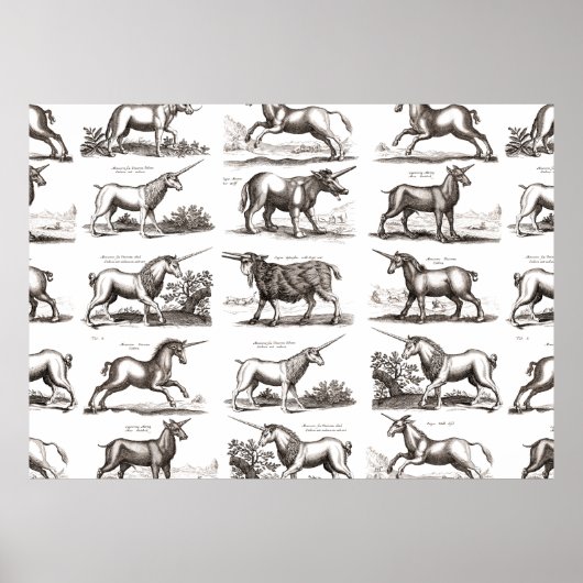 Klassische Einhorn Antike Mythische Magische Kreat Poster (Vorne)