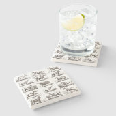 Klassische Einhorn Antike Mythische Magische Kreat Steinuntersetzer (Seitenansicht)