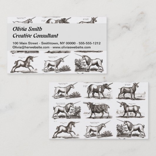 Klassische Einhorn Antike Mythische Magische Kreat Visitenkarte (Vorne/Hinten)