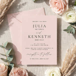 Klassische Einladung zur Hochzeit in Soft Pink