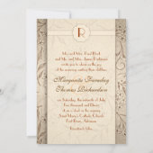 klassische Einladung zur Hochzeit mit Blumen (Rückseite)