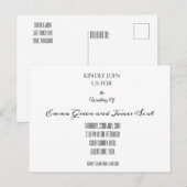 Klassische Einladung zur Hochzeit Postkarte (Vorne/Hinten)