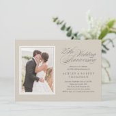 Klassische Einladungen zum 25-jährigen Foto (Stehend Vorderseite)
