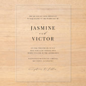 Klassische Einladungs-Minimalkarte löschen Acryleinladungen (Vorderseite)