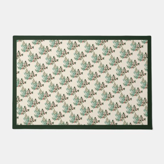 Klassische, einzigartige grüne botanische Feiertag Fußmatte (Vorderseite)