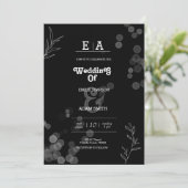 Klassische, einzigartige Schwarz-Weiß-Hochzeit Einladung (Stehend Vorderseite)