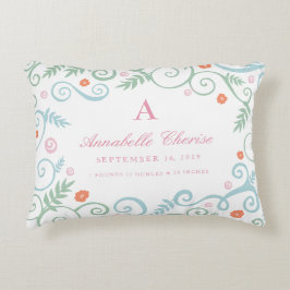 Klassische Elegance Baby Birth Information Pillow Zierkissen