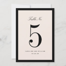 Klassische Elegance Black Wedding Tischnummer Card