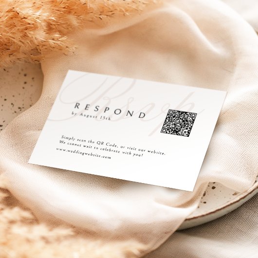 Klassische Elegance Calligraphy Wedding QR Code RSVP Karte