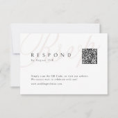 Klassische Elegance Calligraphy Wedding QR Code RSVP Karte (Vorderseite)