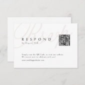 Klassische Elegance Calligraphy Wedding QR Code RSVP Karte (Vorne/Hinten)