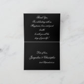 Klassische Elegance Chic Script Stilvoll Schwarz & Dankeskarte (Innenseite)