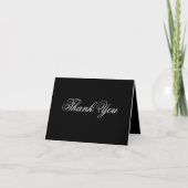 Klassische Elegance Chic Script Stilvoll Schwarz & Dankeskarte (Vorderseite)