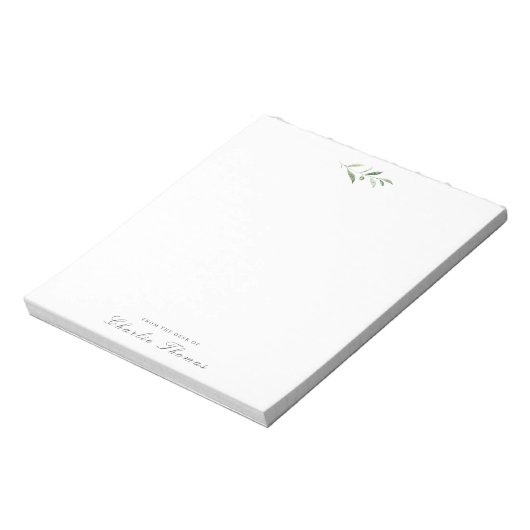 Klassische Elegance Grüne Personalisierte Geschich Notizblock (Rotiert)