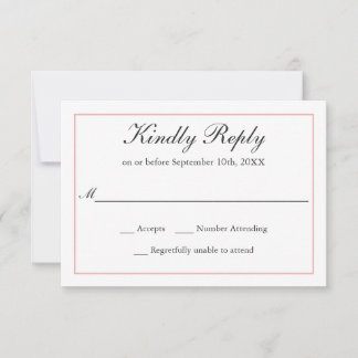 Klassische Elegance Hochzeit RSVP Blush Border