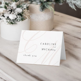 Klassische Elegance-Kalligrafie-Monografie Dankeskarte