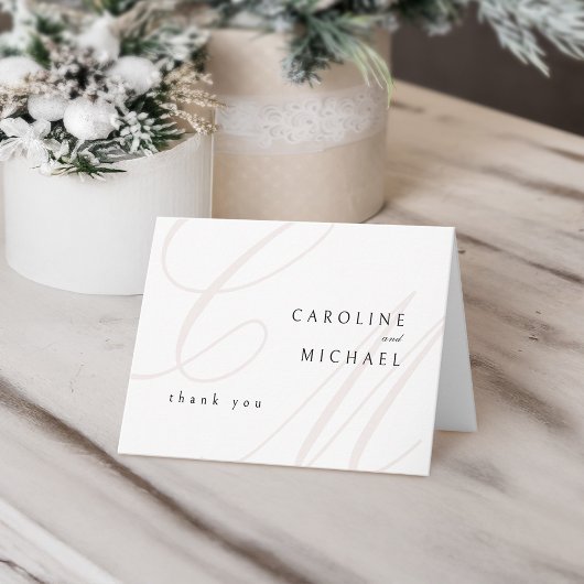 Klassische Elegance-Kalligrafie-Monografie Dankeskarte