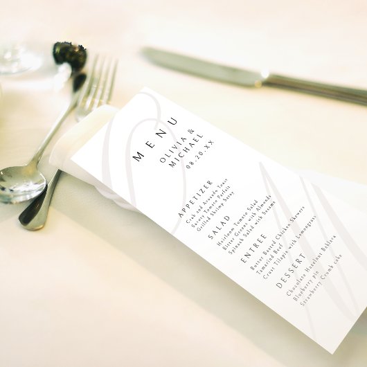 Klassische Elegance-Kalligrafie-Monografie Menükarte