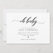 Klassische Elegance-Kalligrafie-Script-Kinderdusch Einladung (Vorderseite)