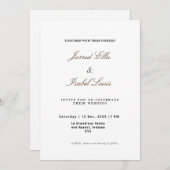 Klassische Elegance mit einfachem Skript Einladung (Vorne/Hinten)