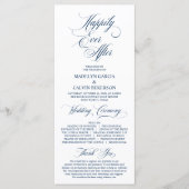 Klassische Elegance Navy Blue Script Hochzeitsfeie Programm (Vorderseite)