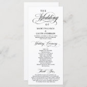 Klassische Elegance Schwarzes Skript, Hochzeitsfei Programm (Vorne/Hinten)