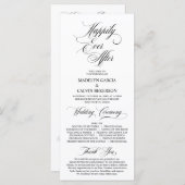 Klassische Elegance Schwarzes Skript, Hochzeitsfei Programm (Vorne/Hinten)