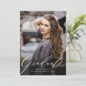 Klassische Elegance Script Abschluss Ankündigung (Stehend Vorderseite)