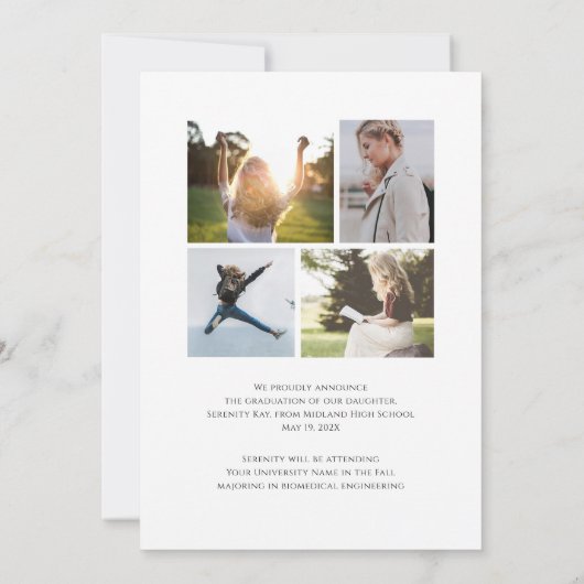 Klassische Elegance Script Abschluss Ankündigung (Rückseite)