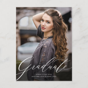 Klassische Elegance Script Abschluss Einladung Postkarte