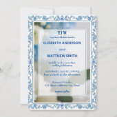 Klassische Elegance Script Blume Einladung (Vorderseite)