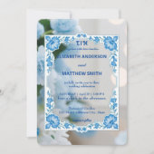 Klassische Elegance Script Blume Einladung (Vorderseite)