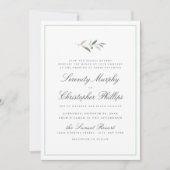 Klassische Elegance Script Einfache Hochzeit im Gr Einladung (Vorderseite)
