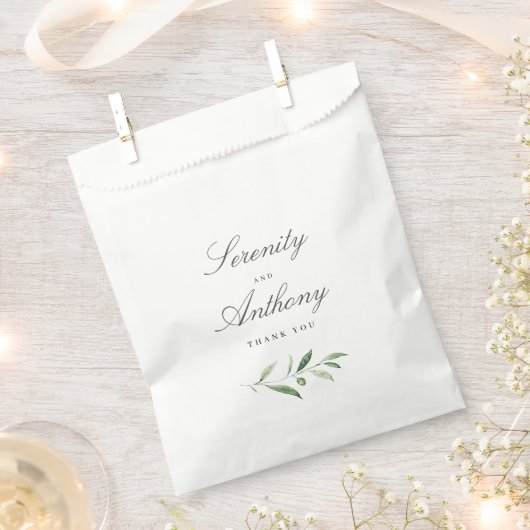 Klassische Elegance Script Einfache Hochzeit im Gr Geschenktütchen (Ausgeschnitten)