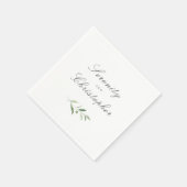 Klassische Elegance Script Einfache Hochzeit im Gr Serviette (Ecke)