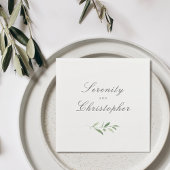 Klassische Elegance Script Einfache Hochzeit im Gr Serviette