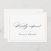 Klassische Elegance Script Einfache Hochzeit RSVP Einladungspostkarte (Vorne/Hinten)