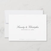 Klassische Elegance Script Einfache Hochzeit RSVP Karte (Rückseite)