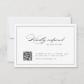 Klassische Elegance Script Einfache QR Code Hochze RSVP Karte (Vorderseite)