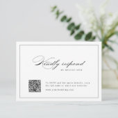 Klassische Elegance Script Einfache QR Code Hochze RSVP Karte (Stehend Vorderseite)