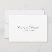 Klassische Elegance Script Einfache QR Code Hochze RSVP Karte (Rückseite)
