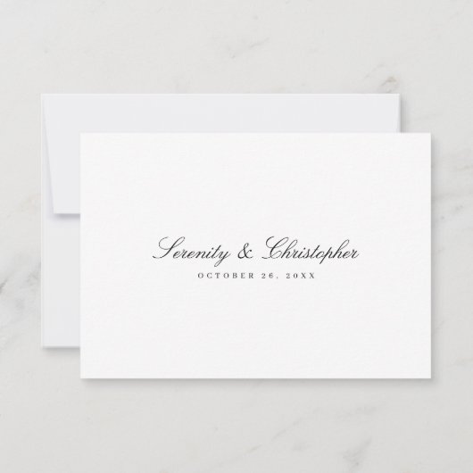 Klassische Elegance Script Einfache QR Code Hochze RSVP Karte (Rückseite)