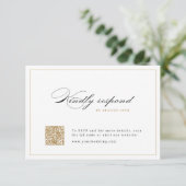 Klassische Elegance Script Einfache QR Code Hochze RSVP Karte (Stehend Vorderseite)