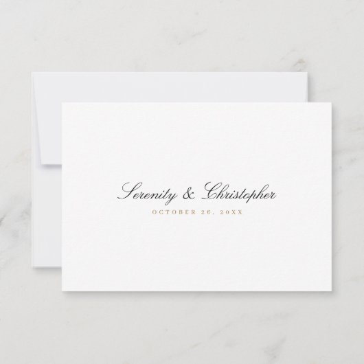 Klassische Elegance Script Einfache QR Code Hochze RSVP Karte (Rückseite)