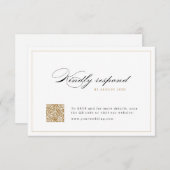 Klassische Elegance Script Einfache QR Code Hochze RSVP Karte (Vorne/Hinten)