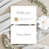 Klassische Elegance Script Einfache QR Code Hochze RSVP Karte
