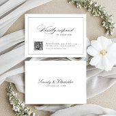 Klassische Elegance Script Einfache QR Code Hochze RSVP Karte