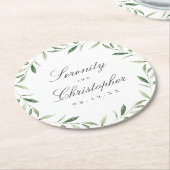 Klassische Elegance Script Greenerity Wedding Runder Pappuntersetzer (Angewinkelt)