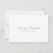 Klassische Elegance Script Greenery Hochzeit QR Co RSVP Karte (Rückseite)